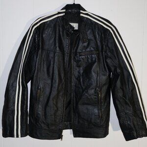 725‎ Originals Genuine Leather Moto Jacket Black Striped (Men’s S)